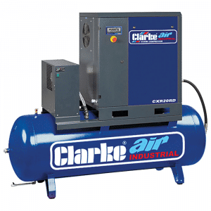 Clarke CXR20RD 65.3cfm 500Litre 20HP Industrial Screw Compressor with Air Receiver & Dryer 400V - 2456600 - 5016086243113