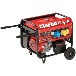 Clarke PG6500ADVES EURO5 5.5kVA Open Frame Dual Voltage 230V 110V Petrol Generator - 8857856 - 5016086251354. Picture of the generator from the front