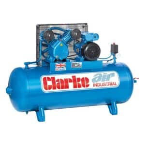 2092274 - 5016086244028 - Clarke XEV16/200 (OL) 14cfm 200 Litre 3HP Industrial Air Compressor (230V). Picture face on and at a slight angle